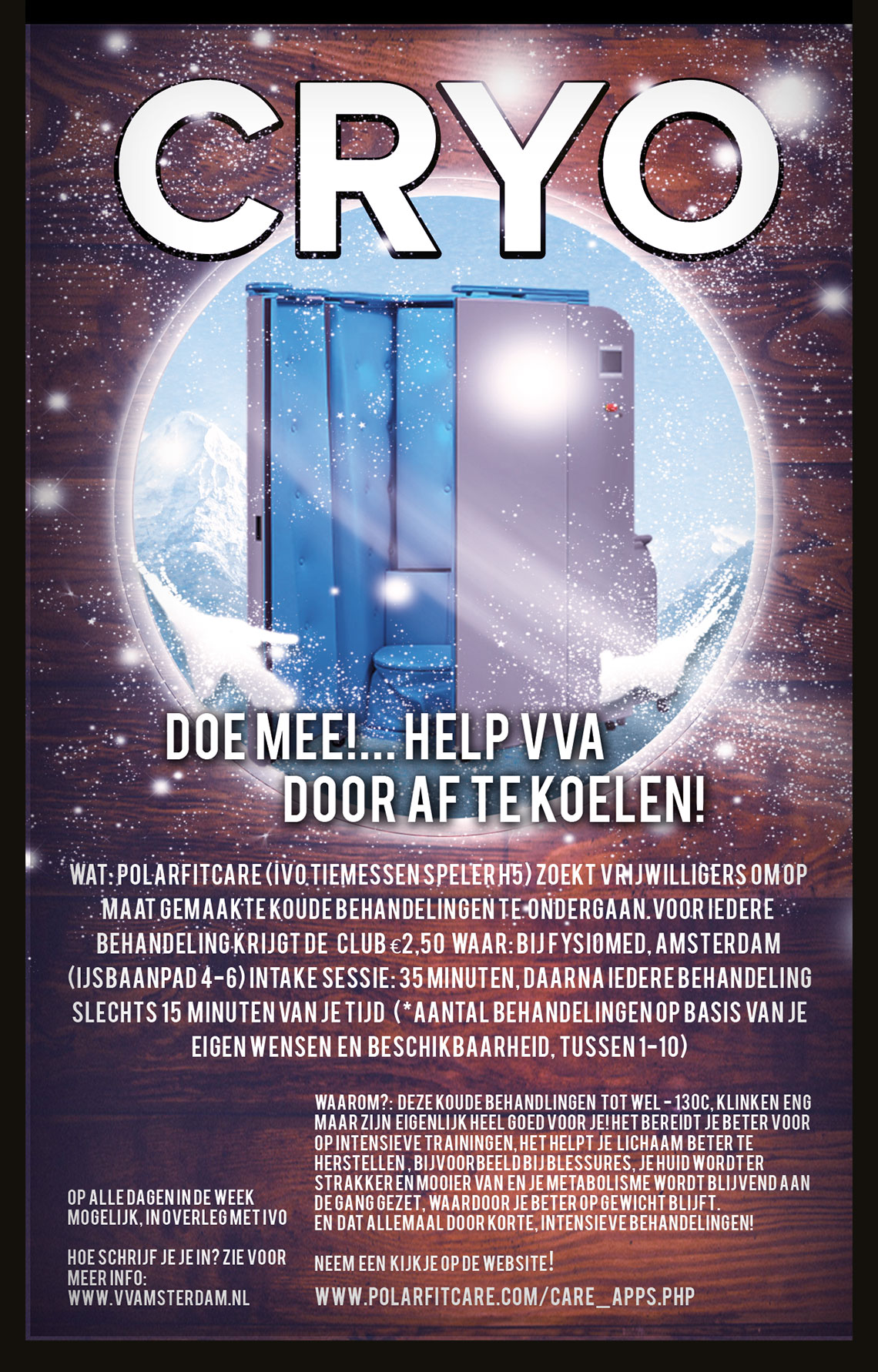 Bibberen voor VVA VVA CRYO flyer